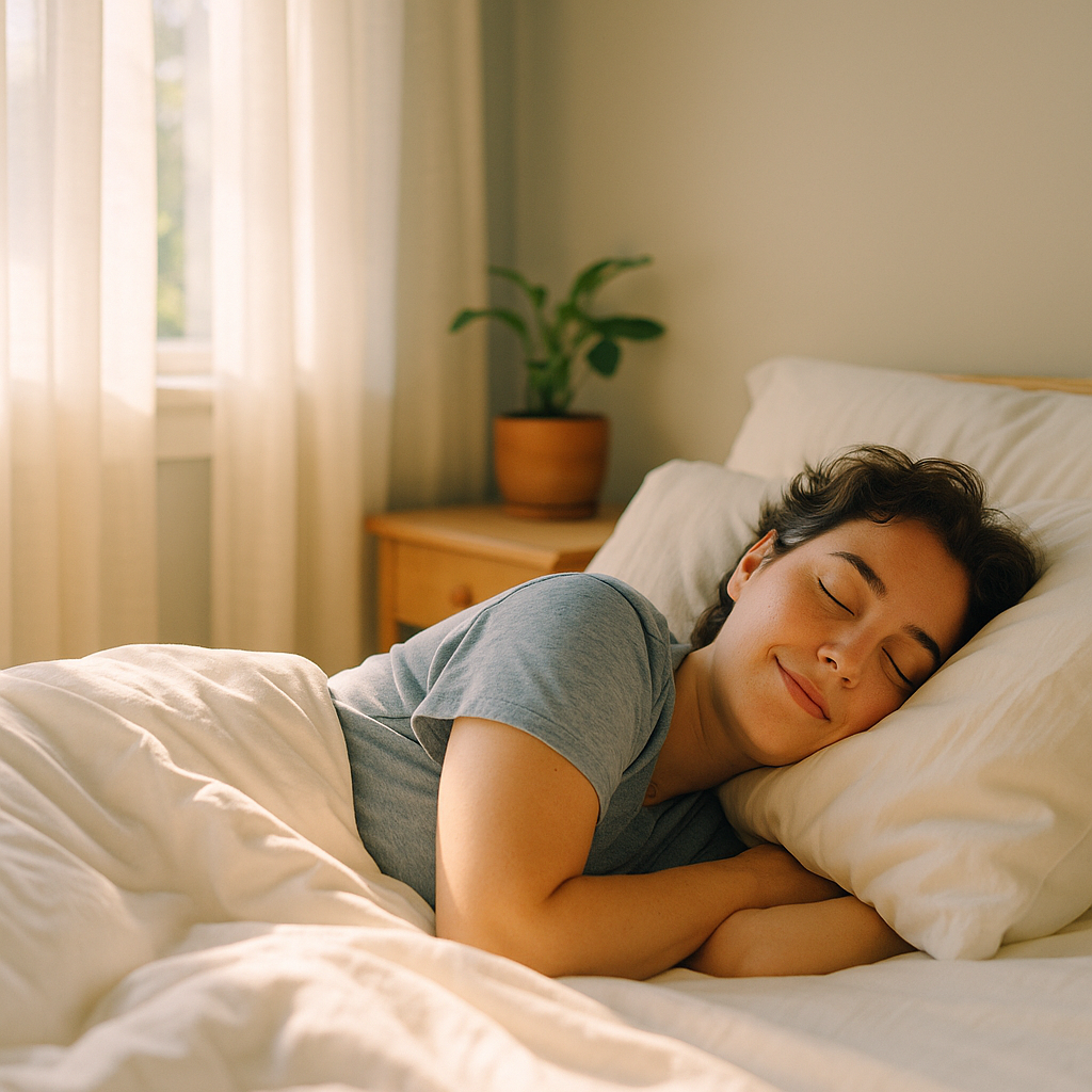 Person sleeping peacefully in a cozy bedroom — sleep medicine care