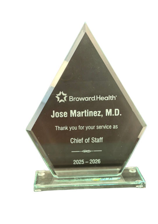 Chief of Staff Service Award trophy &mdash; 2025-2026